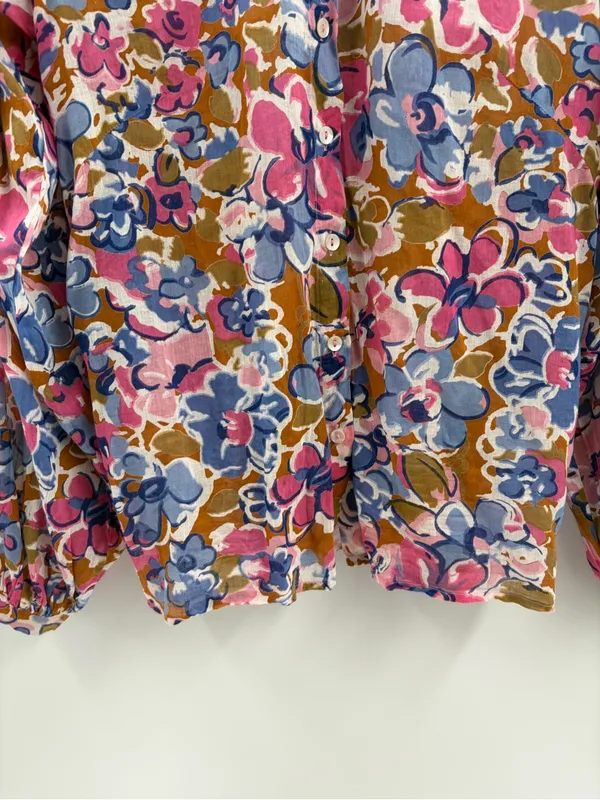 Banjanan Tuckernuck Ella Flora Floral Button-boho Front summer Blouse Shirt xs - Image 6
