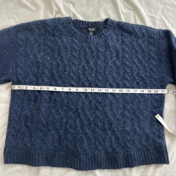 Simply Vera Vera Wang Navy Cable-Knit Crewneck Sweater - Image 6