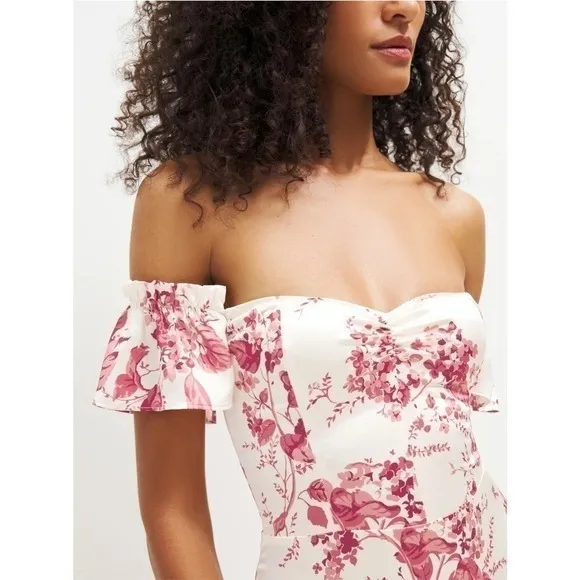 Reformation Sianna Silk Dress In Paris Floral Statin Prarie Sz. 10 NWT Coquette‎ - Image 8