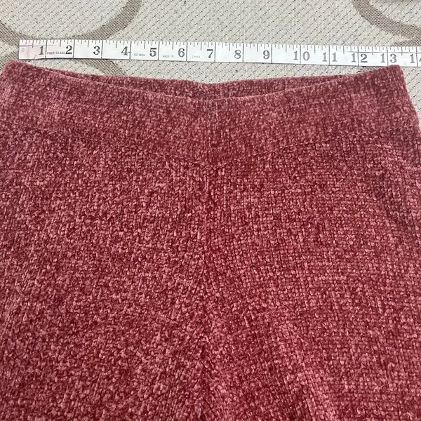 Lulus Comfy Cutie Rusty Rose Chenille Wide Leg Pull On Sweater Pants, Size Small - Image 6