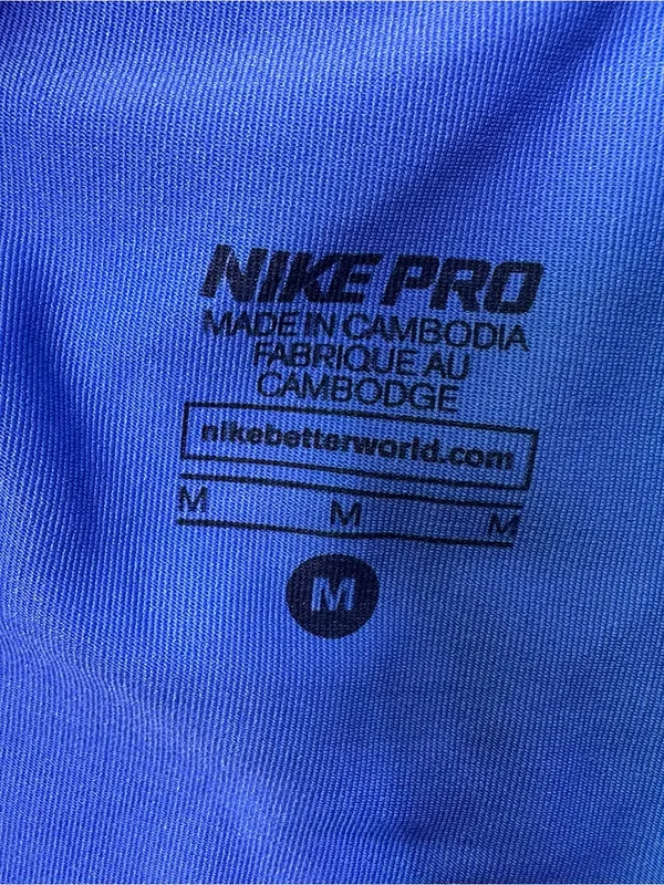 Nike Pro Royal Blue Athletic Shorts with Pink Swoosh - Image 4