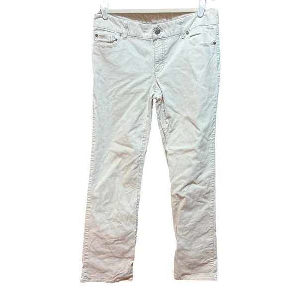 J.Crew Vintage Stretch Cords Favorite Fit Cream Corduroy‎ Straight Leg Pants 8R - Image 2