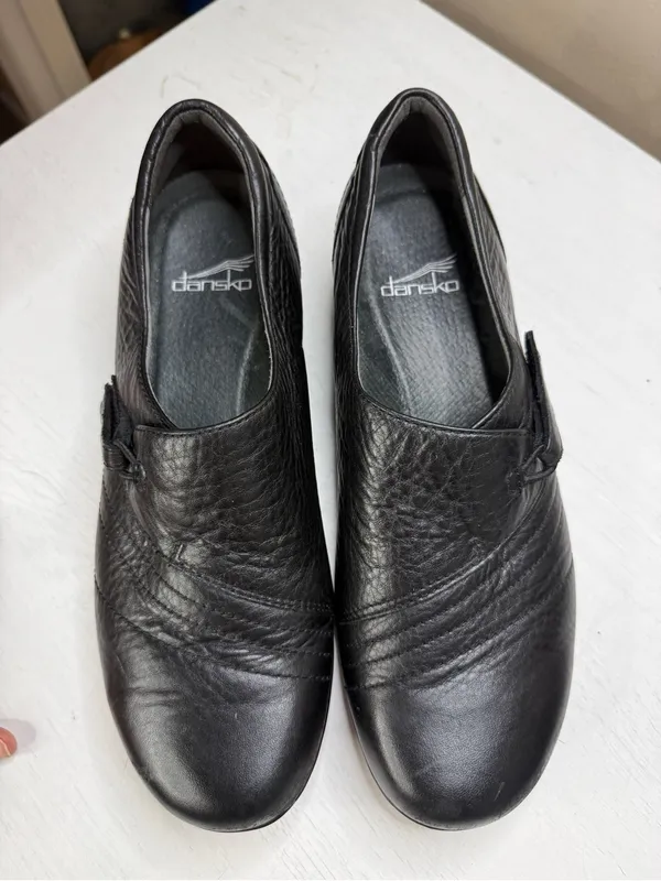 Dansko Franny Women's‎ Size 39 9US Black Leather Comfort Shoes Loafers - Image 15
