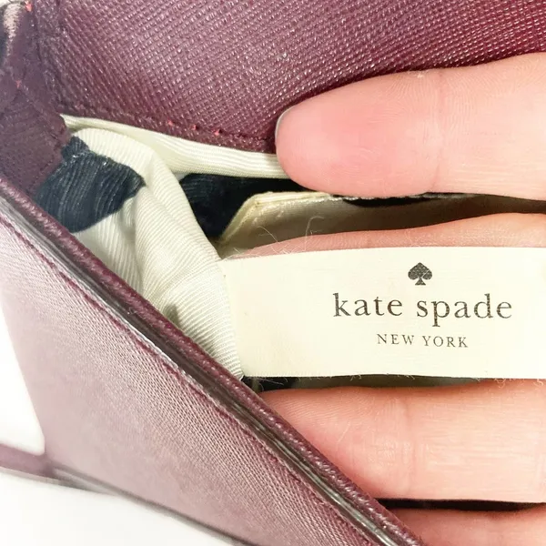 Kate Spade Maroon Leather Envelope Crossbody Bag - Image 7
