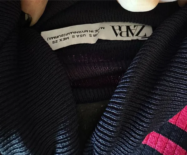 Zara Striped Puff Sleeve Turtleneck Sweater - Image 2