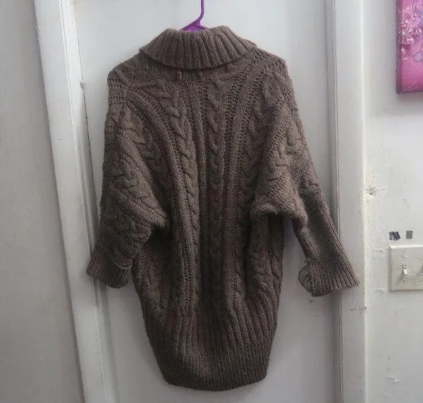 Express knit sweater wool blend comfy cardigan in green size small. - Image 4