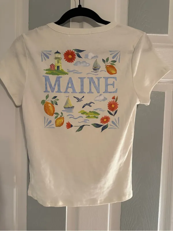 Altar’d State Maine Graphic Tee with Coastal Watercolor Print - Image 3