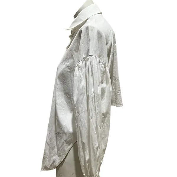 Eloquii Women's Puff Sleeve Button-Down Shirt White Size 14 - Image 2