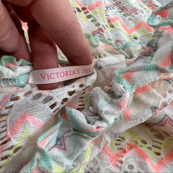 Victorias Secret‎ Swim suit Cover Up Romper Floral Neon Size Small - Image 7