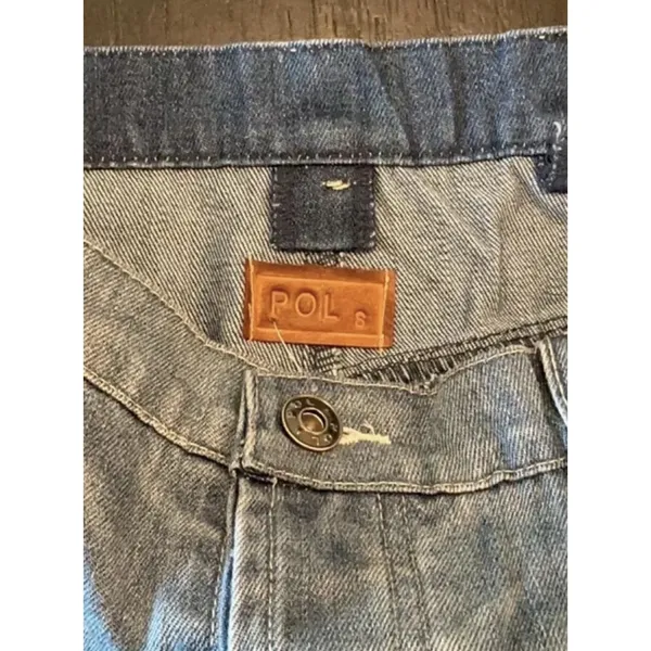 POL NWT $98 Denim Cut Off Shorts Distressed Floral Lace Appliqué Accents - Image 4