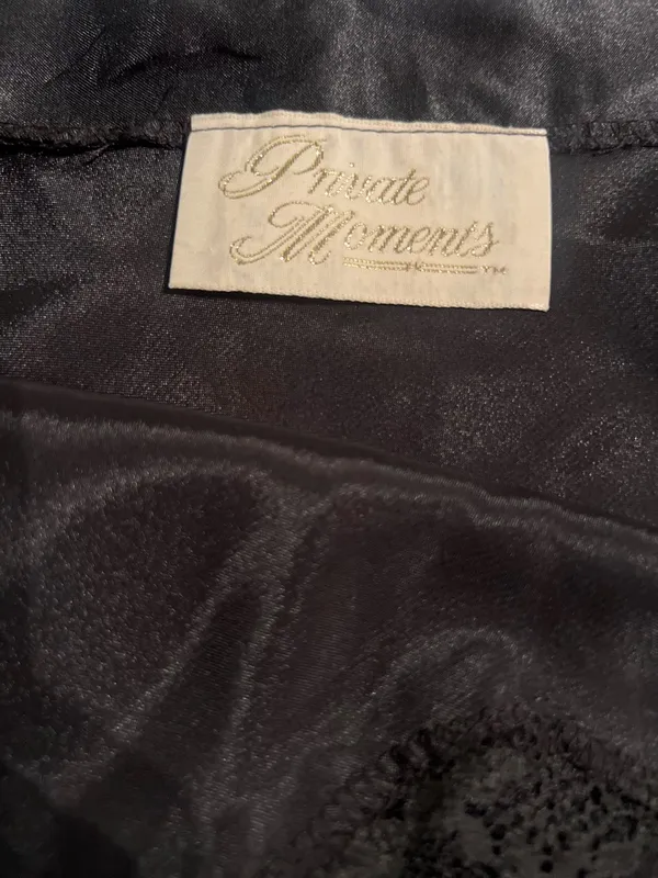 Black Satin Camisole Top Coquette Lace Panel 90’s Sz M Whimsigoth Vintage Y2k - Image 4