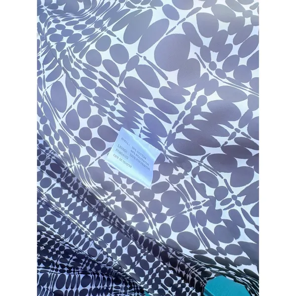 Calvin Klein Dopamine Red Single Breasted Trench Coat‎ Geometric Lining Size L - Image 6