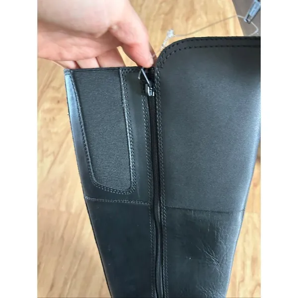 Clarks Women's Cheyn Lindie Knee High Boot Black Leather Size 7.5 M - Image 5