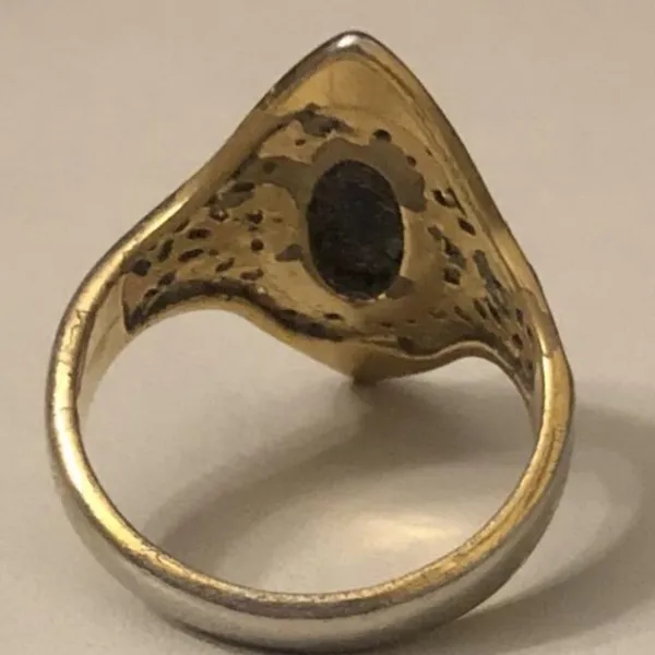 Vintage 18KGP VARGAS Black Center Ring Size 10 - Image 4