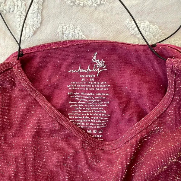 Free people Intimately Glitter Maroon Tank Top - Image 3