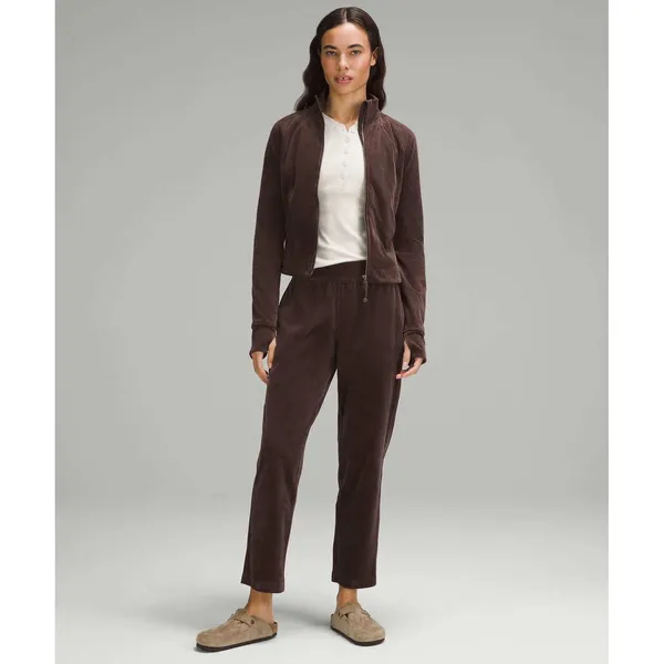 Lululemon Scuba Mid-Rise Wide-Leg Pant 7/8 Velvet Cord Espresso Brown 8 LW5GA5S - Image 3