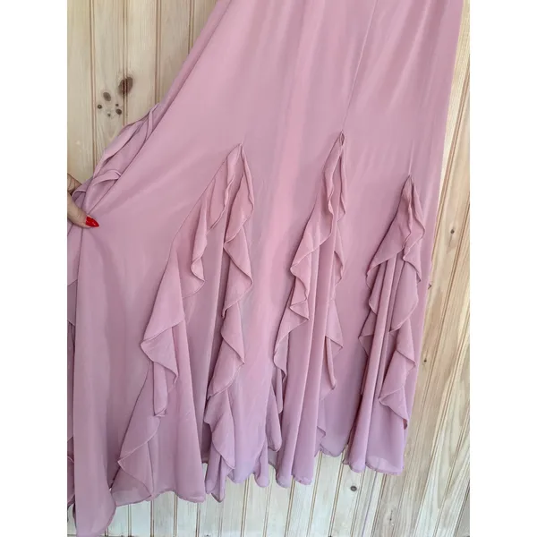 NWOT Lulus Priela Pink Ruffled Lace-Up Maxi Dress Holiday Party Bridesmaid Sz L - Image 5