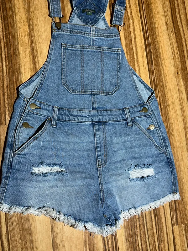 Wild Fable Denim Overall Shorts SizeS - Image 3