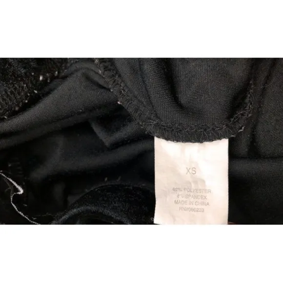 Kendall‎ & Kylie Black Crushed Velvet Ankle Leggings Pants Elastic Waist Size XS - Image 7