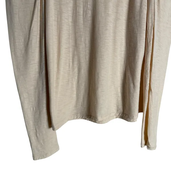 Nation LTD Dalila Victorian Crewneck Ruffled Slub Cotton Tee Antique Cream L - Image 5