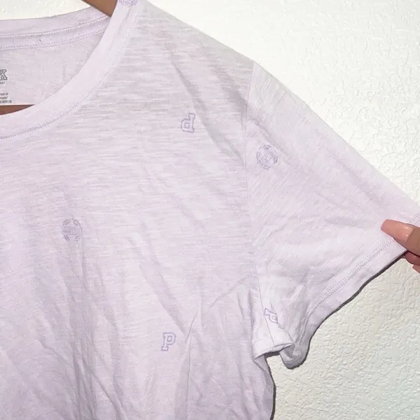 PINK Victorias Secret cotton purple mini logo short sleeve t-shirt new - Image 2