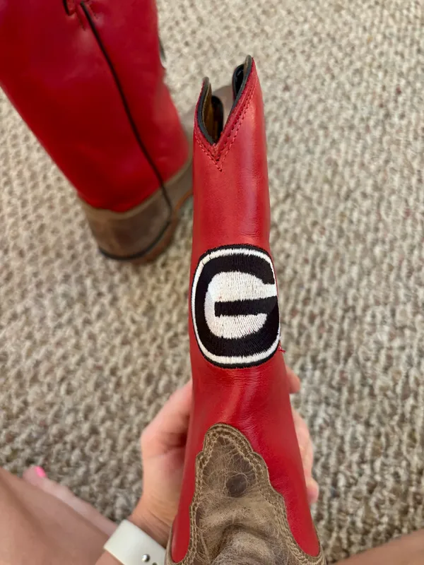 Nocona university of Georgia women’s Two-Tone Red & Brown Western Cowboy Boot - Image 6