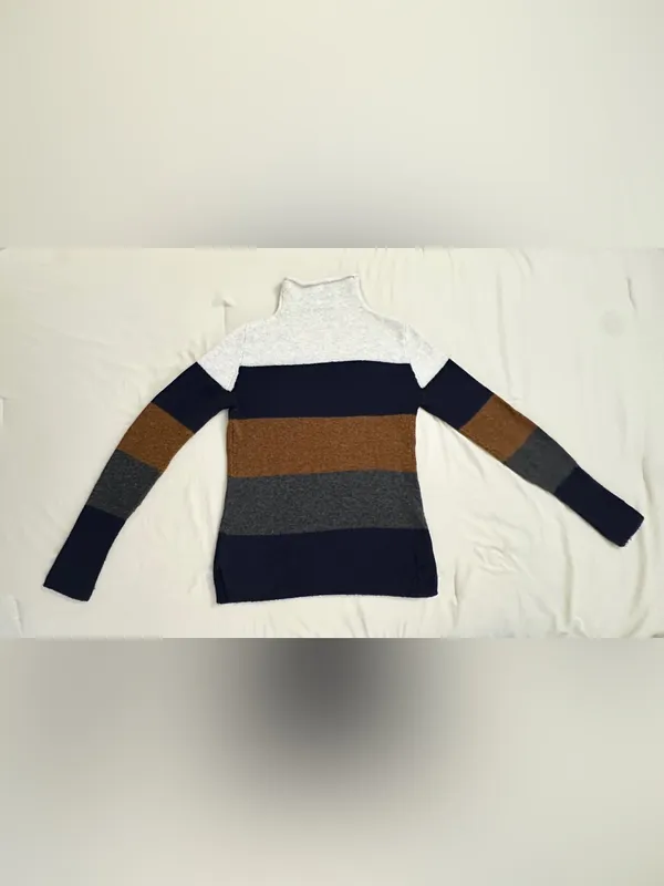 Madewell Inland Striped Turtleneck Sweater Coziest Yarn – Heather Platinum – XS - Image 4