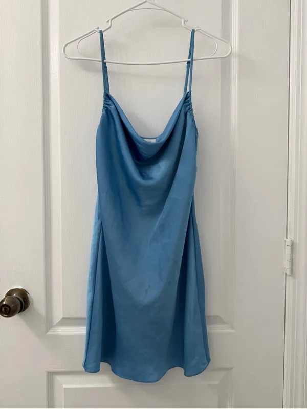 Aritzia Allusion Light Blue Mini Dress (Size S) - Image 6