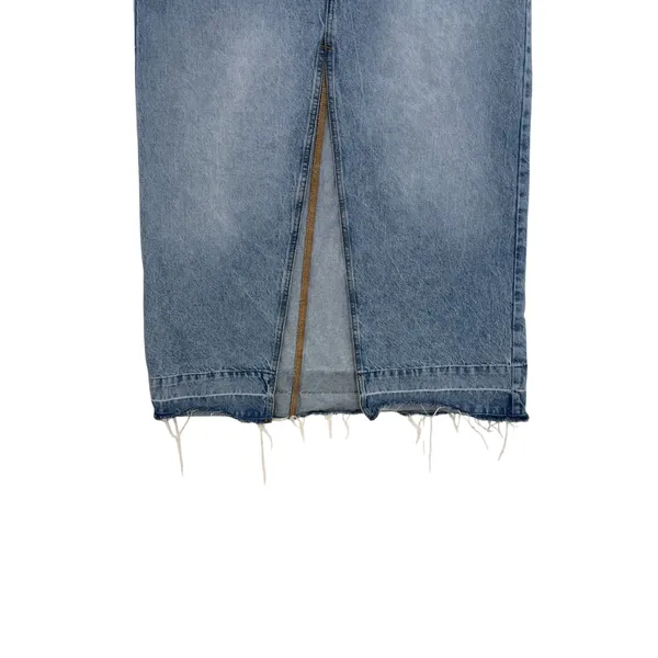 Urban Outfitters BDG Mandi Denim Maxi Skirt Raw Hem Front Slit Blue‎ Size Medium - Image 6