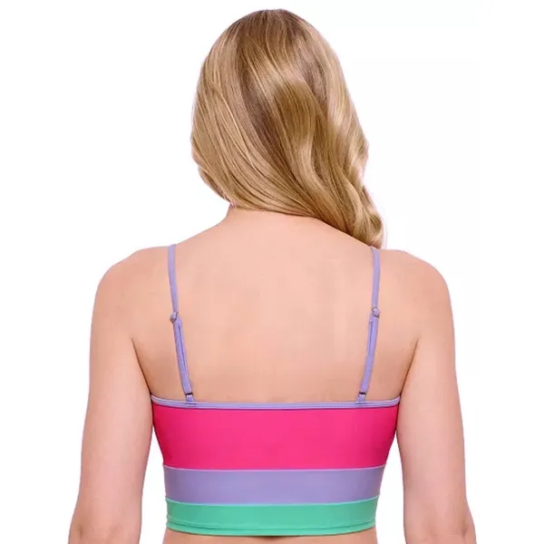 Salt + Cove Colorblock Bikini Top Pink Lavender Teal Size L Beachwear‎ NEW - Image 2