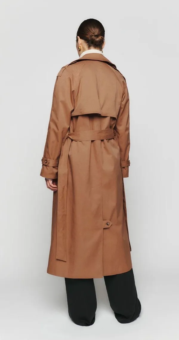 Reformation NWT Holland Trench Coat in Khaki - Image 4