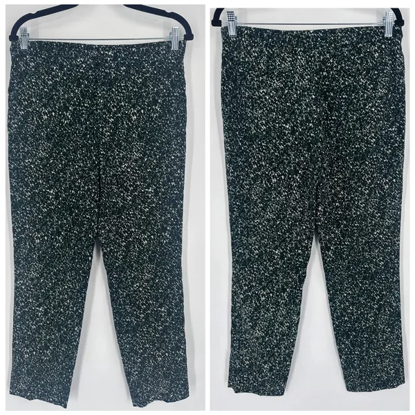 ZARA Green Black White Textured Ankle Pants Women's M Office Career‎ Workwear - Image 14