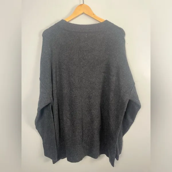 Aerie Women's CozyUp Ribbed Charcoal Sweater medium - Image 7