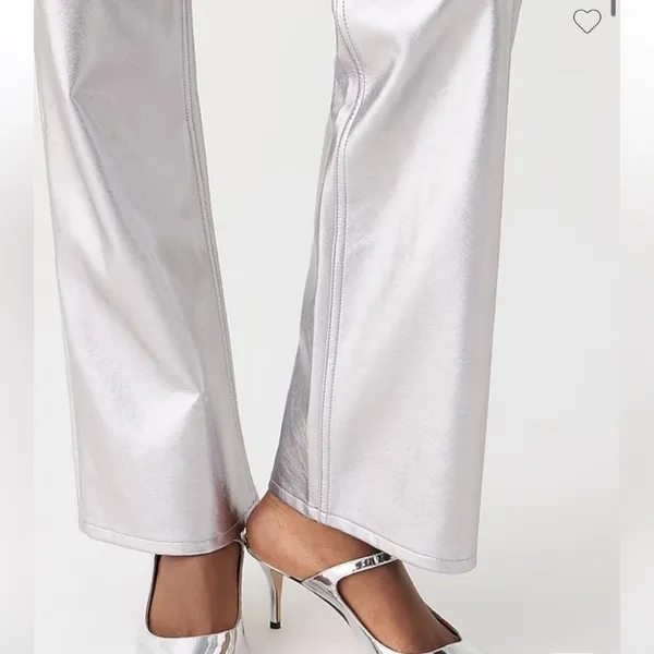 J. Crew Full-length demi-boot pant‎ in metallic faux leather 26T Tall holiday - Image 6