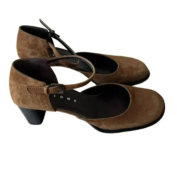 Paloma Round Square Suede Toe Chunky Heels Mary Jane Shoes feature leather 7.5 - Image 3