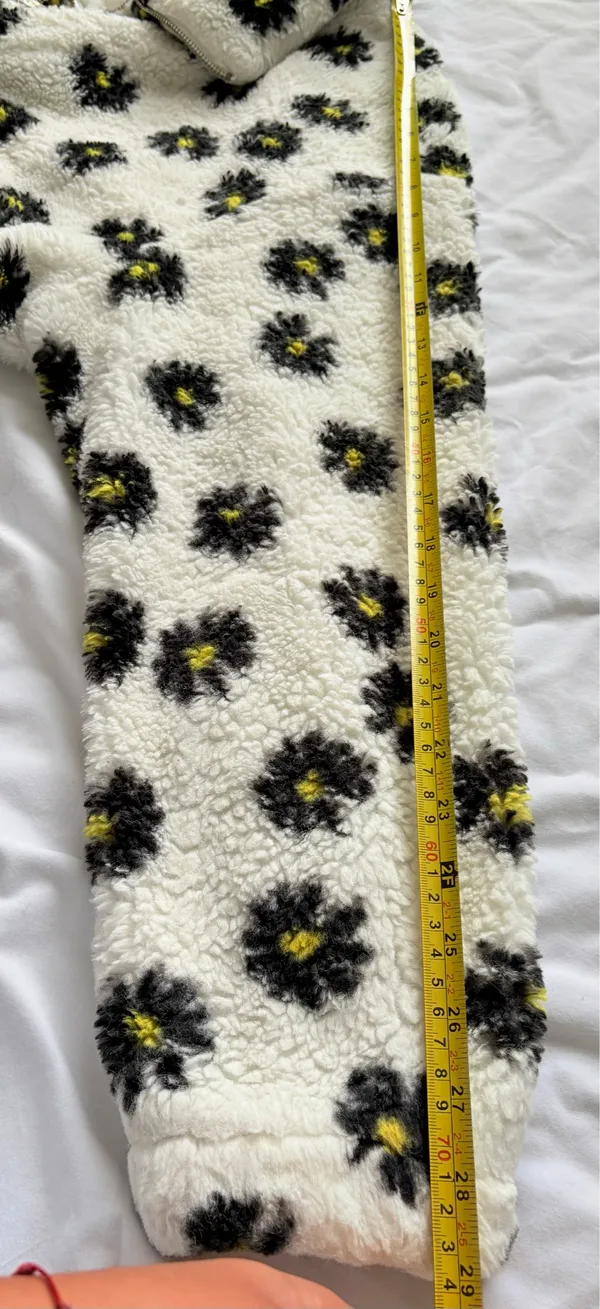 I Believe Women’s 2XL White/Black/Yellow Floral Sherpa Full Zip Jacket - Image 9