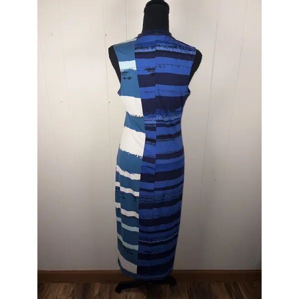 Corey Lynn Calter for Anthropologie sleeveless striped midi dress M Color Block - Image 5