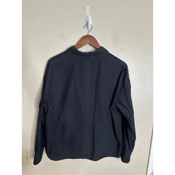 Djerf Avenue Breezy Shirt in Black size XS Relaxed Cotton Button Front - Image 8