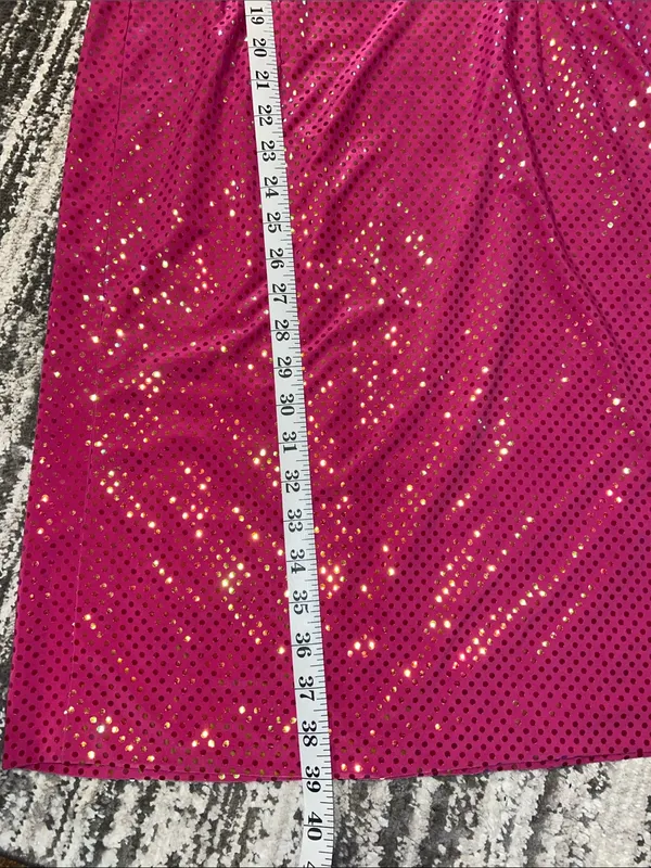 Y2K one shoulder, pink hologram sequin dress - Image 3