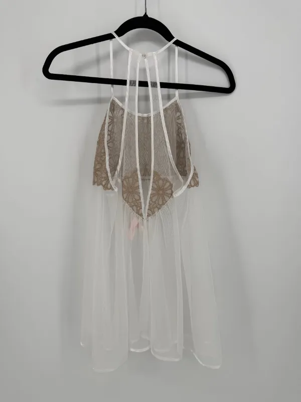 Victoria's Secret Whimsy Goth Fairycore Sheer‎ Lace Babydoll Chemise M - Image 4