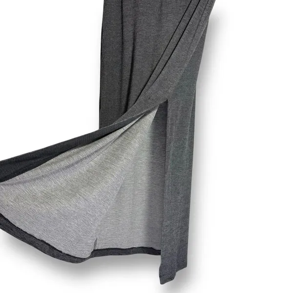 Elie‎ Tahari Maxi Skirt Large Gray Knit Sweater Pull On Elastic Waist Stretch - Image 2