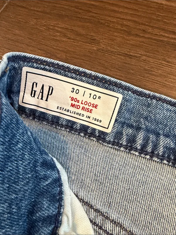 GAP '90s Loose Distressed High-Rise Blue Jeans Denim Size 30 - C55-027 - Image 2