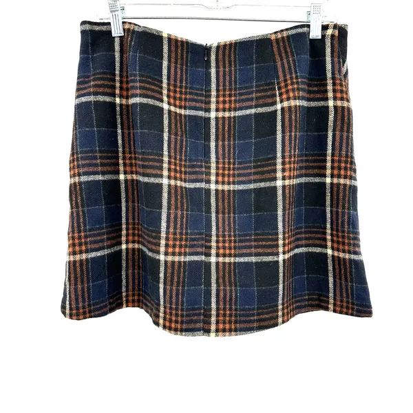 Mittoshop Size‎ Large Skirt Black Plaid Mini Pockets Academic Workwear School - Image 2