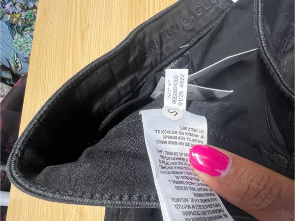 American Eagle High-Rise Black Denim Mini Skort Size 0 25W NWT - Image 8