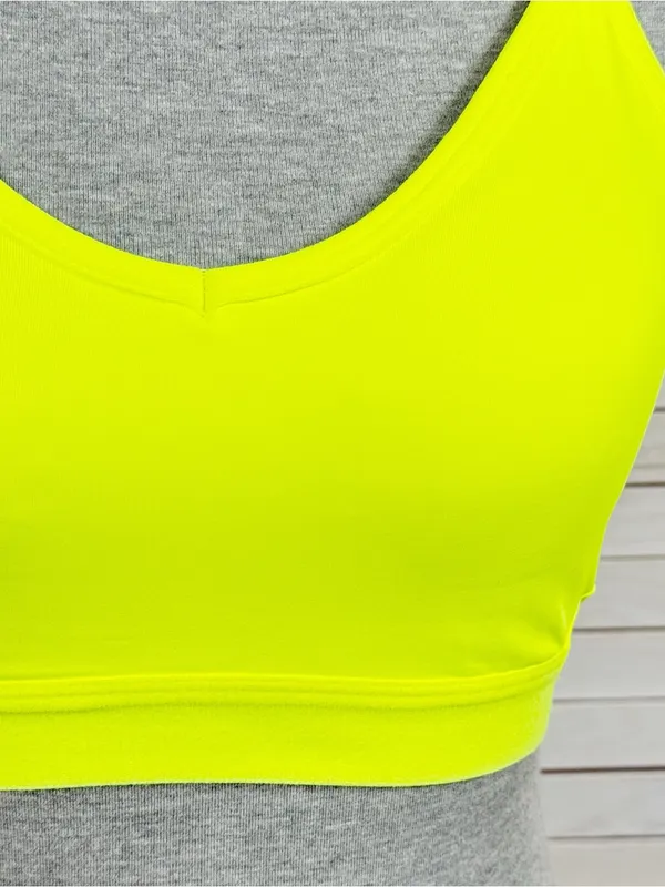 Athletic Works Racer‎ Back Sports Bra Neon Yellow Medium - Image 5