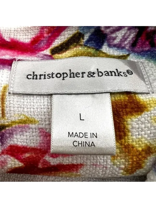 Christopher & Banks fully Zipped Multicolored Floral Jacket Size L - Image 9