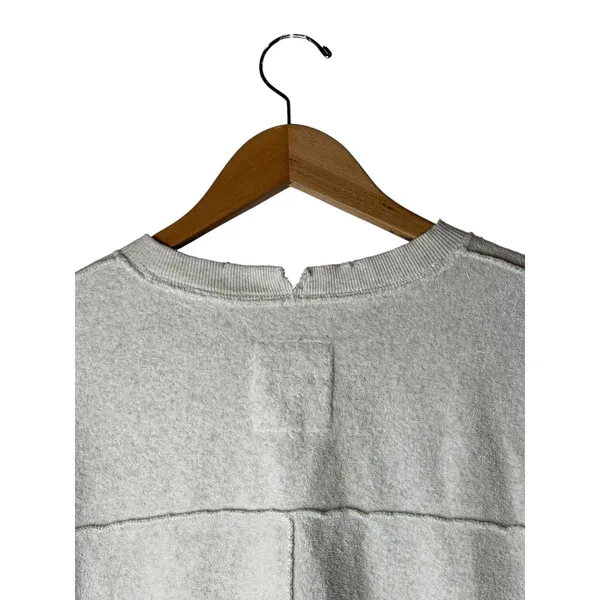 Aerie The Chill Cozy‎ Crew Sweatshirt Women XS Cream Smiley Face Distressed - Image 8