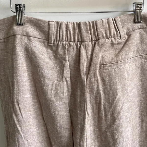 Old Navy Linen Blend Wide Leg Pants Women Large Tan Coastal Minimalist High Rise - Image 4