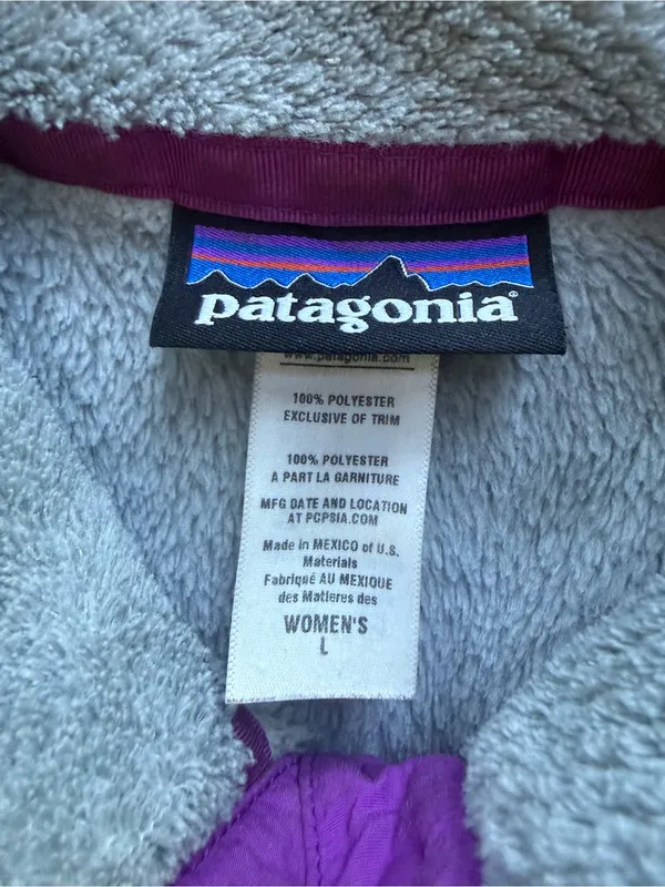 Patagonia Re-Tool Snap-T Pullover Fleece Gray and Purple Size Large - Image 6