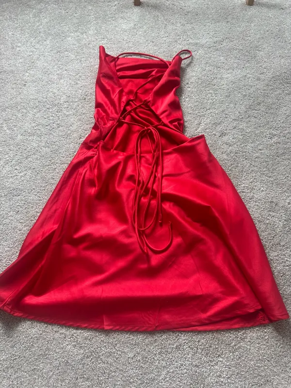 Red satin silk mini dress from Princess Polly - Image 2